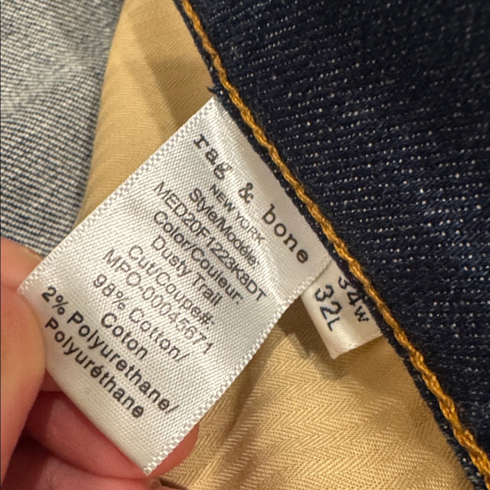 rag & bone Men's Dark Blue Straight Jeans - Picture 4 of 6